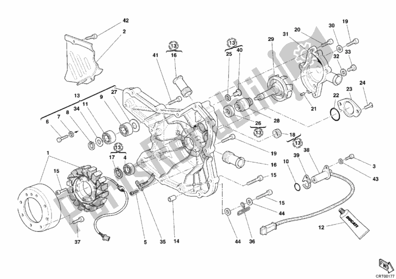 Toutes les pièces pour le Couvercle De Générateur - Pompe à Eau du Ducati Superbike 999 S 2004